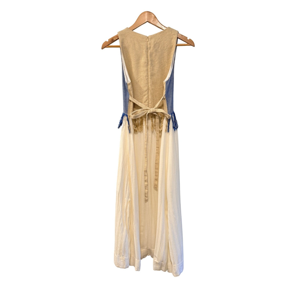 Sea New York Cream Midi Dress with Navy and Beige Paneling - Picture 3 of 12
